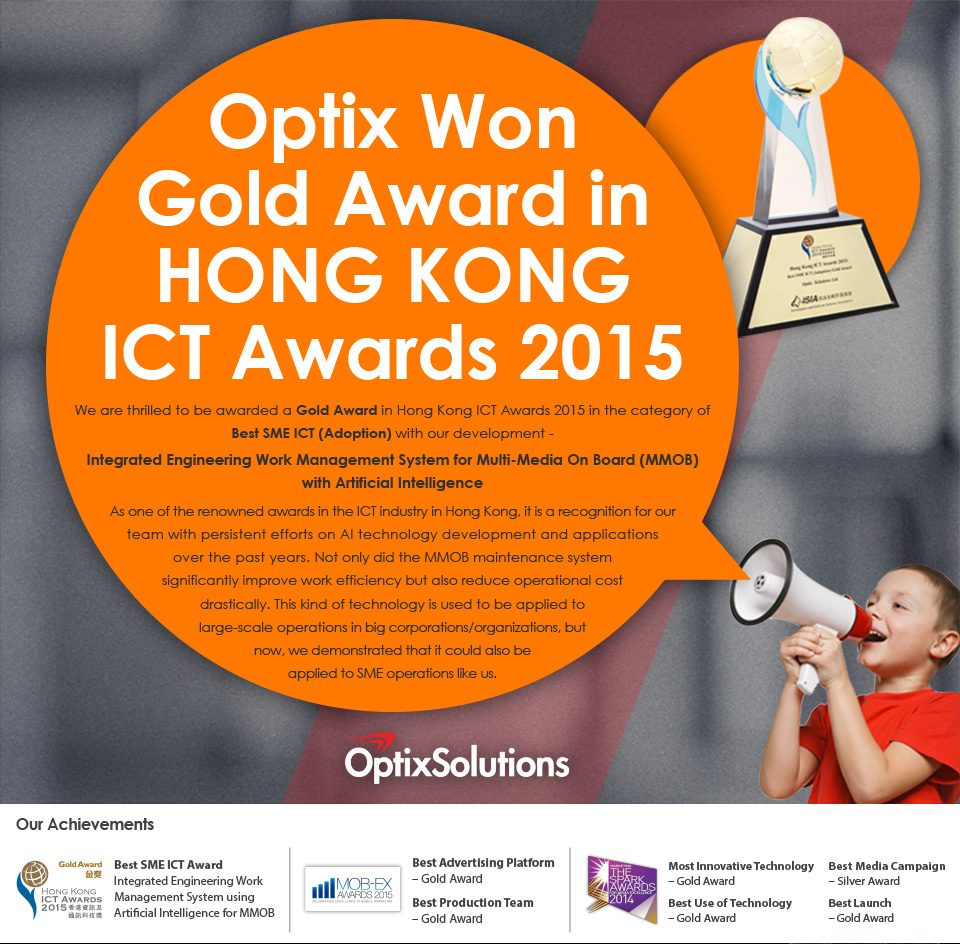 Optix Wins Gold at ICT Awards Hong Kong