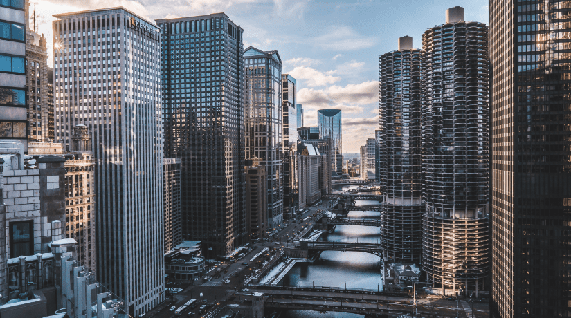 Aerial view of Chicago