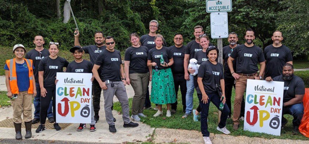 The Icomera US Inc team pose for a photo before the CleanUp