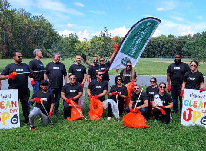 The Icomera US Inc team pose for a photo before the CleanUp