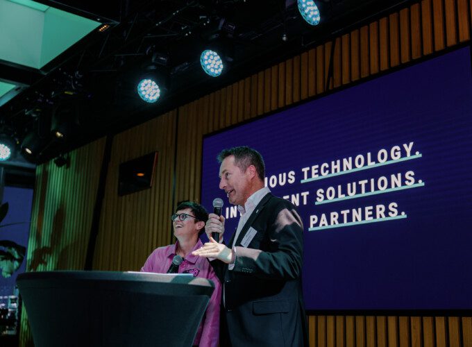 Icomera CEO Catherine Chardon presenting with Icomera Co-Founder and CTO Mats Karlsson.