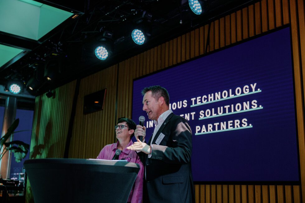 Icomera CEO Catherine Chardon presenting with Icomera Co-Founder and CTO Mats Karlsson.