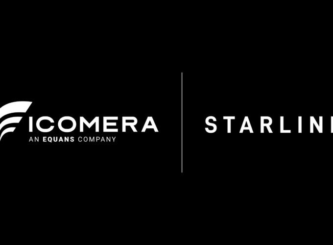 Icomera and Starlink logos shown on a black background